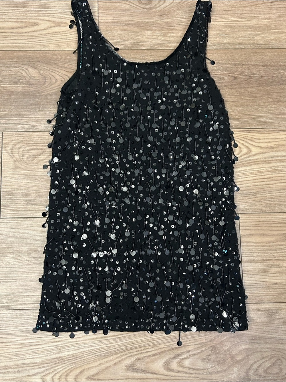 Adrienne Vittadini Black Lambswool Sequin Top M Flawed